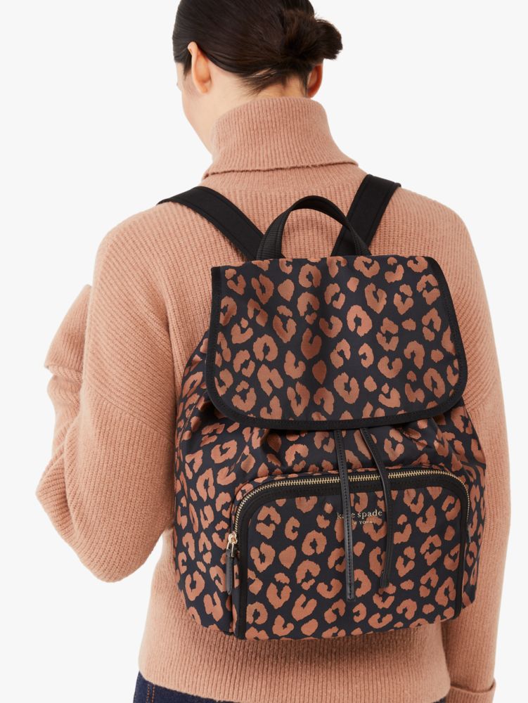 Kate spade leopard backpack best sale