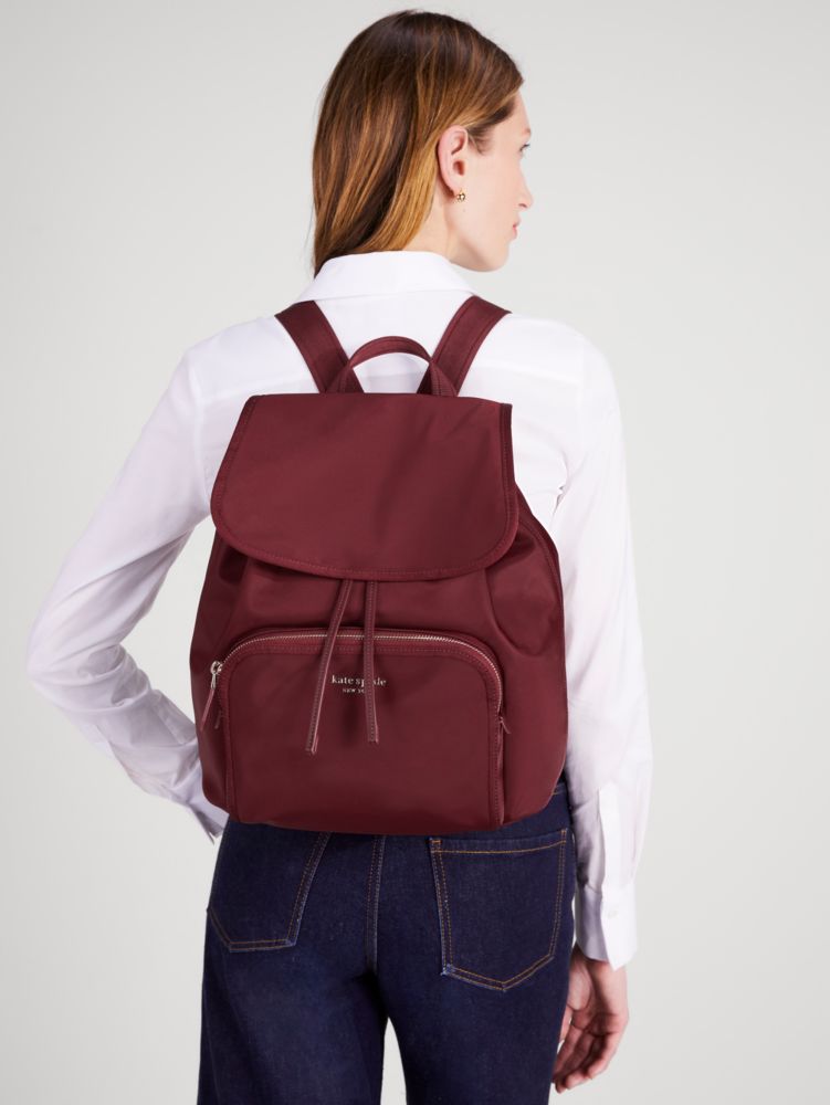 Burgundy kate spade backpack hot sale