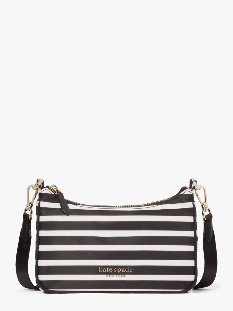 Black Clotted Cream The Little Better Sam Stripe Small Crossbody