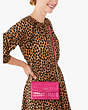 Kate Spade,knott croc-embossed leather flap crossbody,crossbody bags,Festive Pink