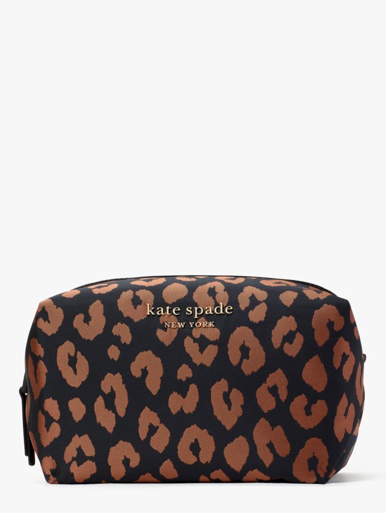 The Little Better Everything Puffy Leopard Jacquard Large Cosmetic Case ...