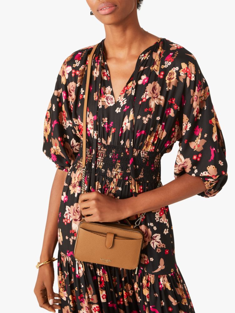 Kate Spade,zip code double-zip crossbody,crossbody bags,Small,Bungalow Brown