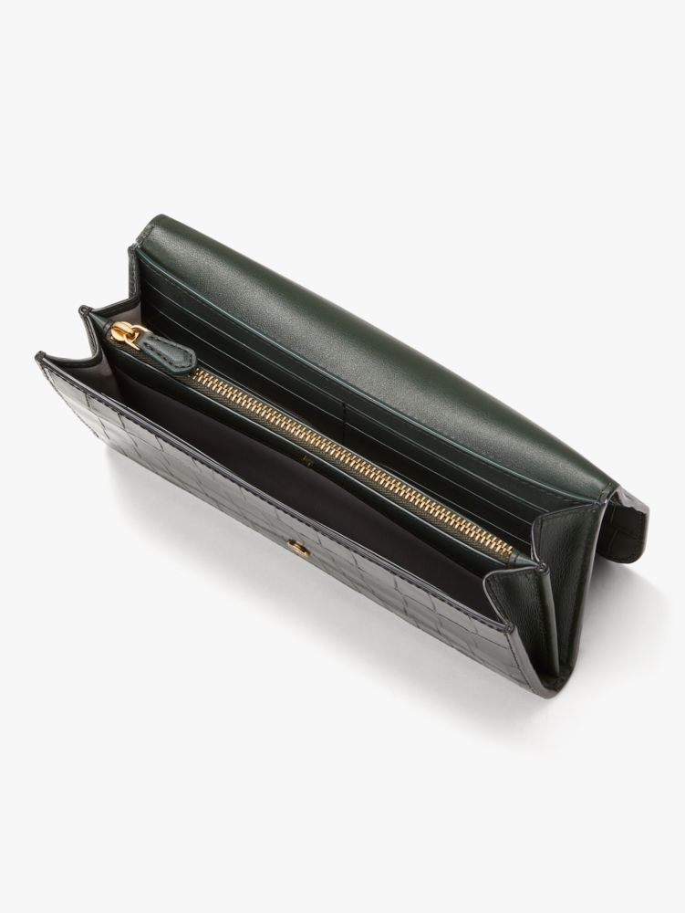 Kate Spade,lovitt croc-embossed flap continental wallet,