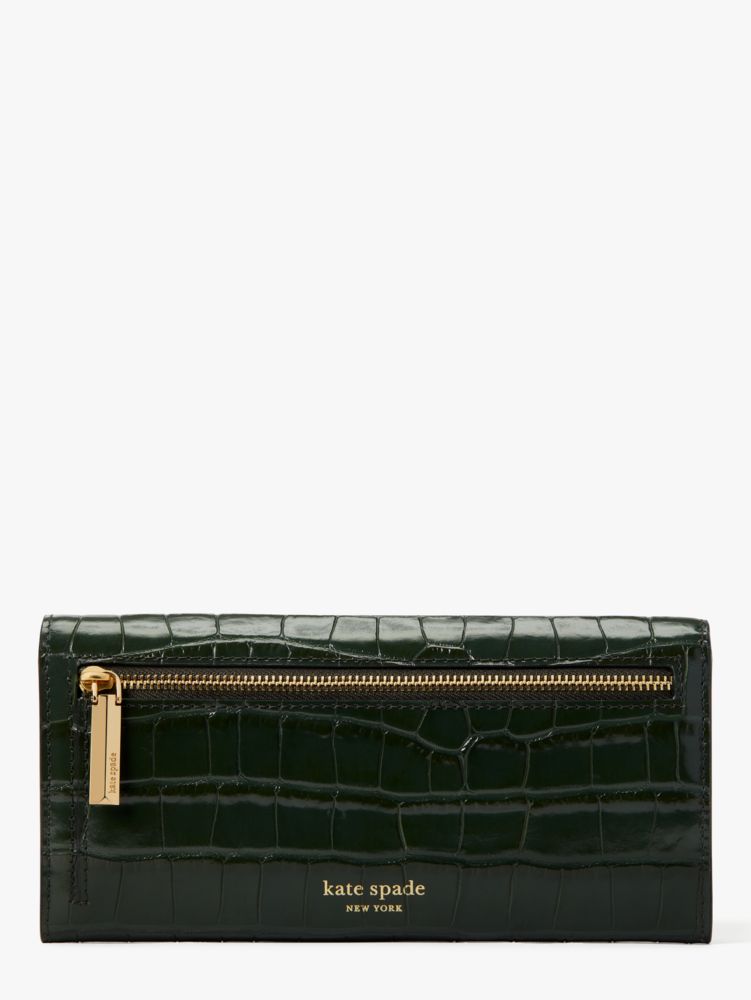 Kate Spade,lovitt croc-embossed flap continental wallet,