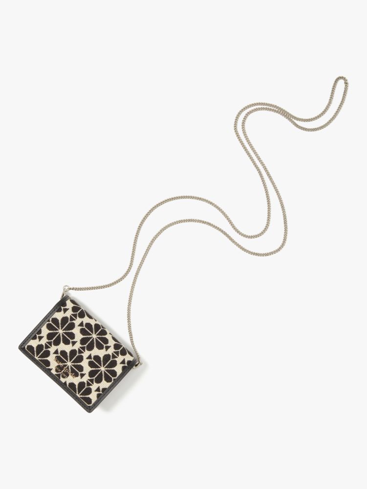 Kate Spade,Spade Flower Jacquard Chain Cardholder,