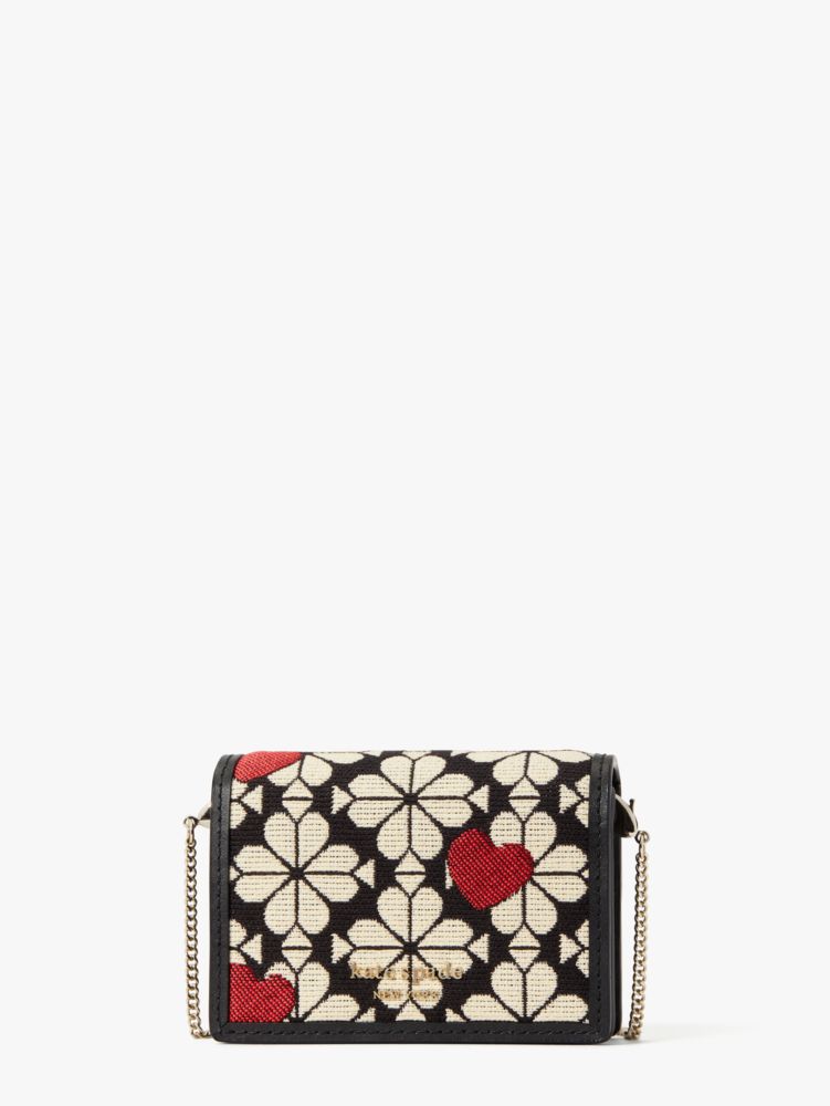 Spade Flower Jacquard Hearts Chain Cardholder | Kate Spade New 