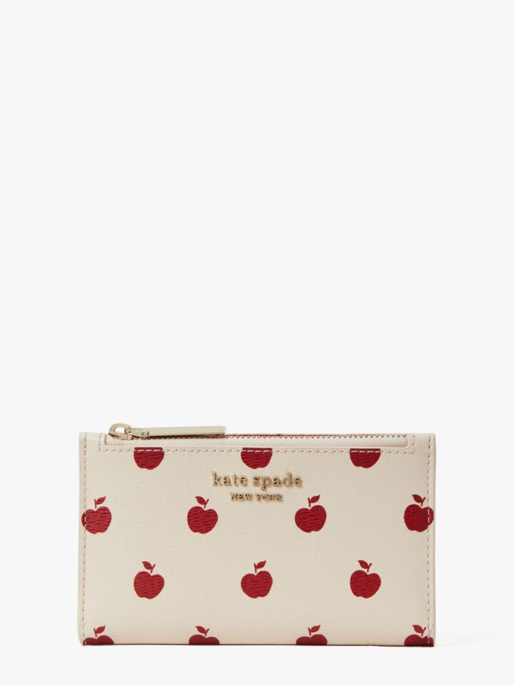 Spencer Apple Toss Small Slim Bifold Wallet Kate Spade New York