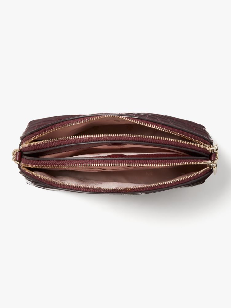 Kate Spade,Spencer Croc-embossed Leather Double-zip Dome Crossbody,