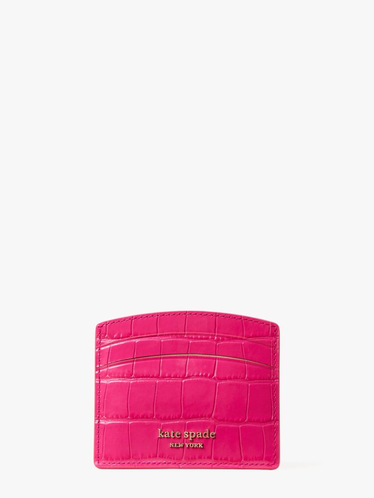 Kate Spade,Spencer Croc-embossed Leather Cardholder,