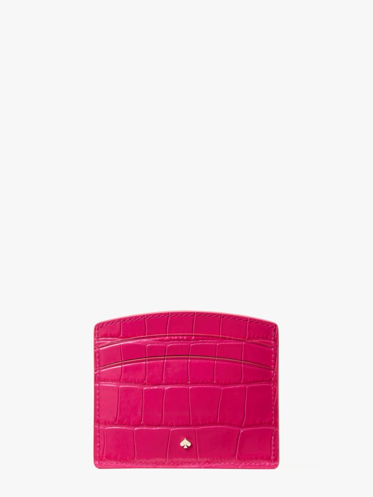 Kate Spade,Spencer Croc-embossed Leather Cardholder,