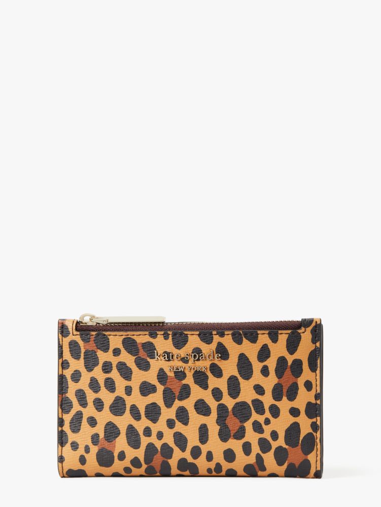 Leopard print cheap wallet kate spade