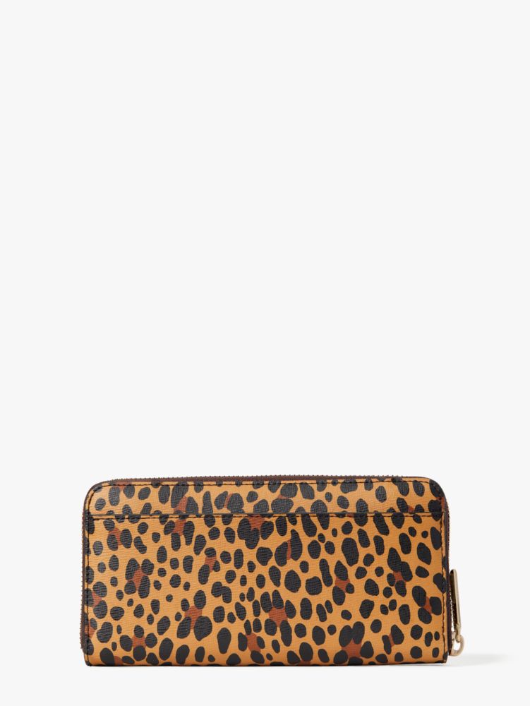 Spencer Leopard Zip-around Continental Wallet, , Product
