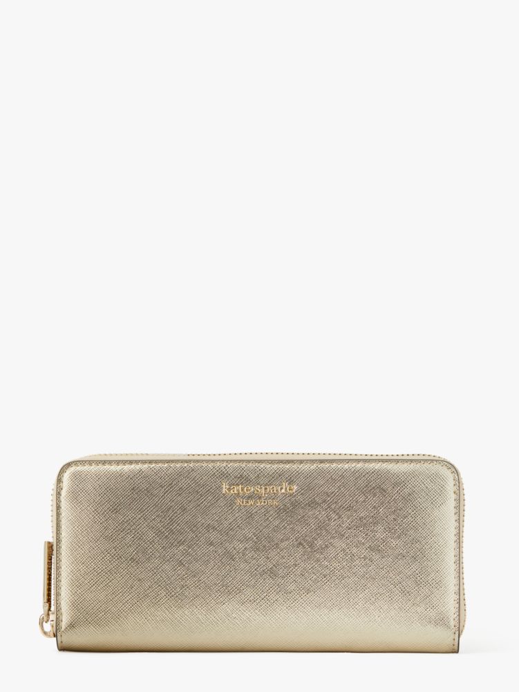 Spencer Metallic Slim Continental Wallet Kate Spade New York Kate Spade Outlet