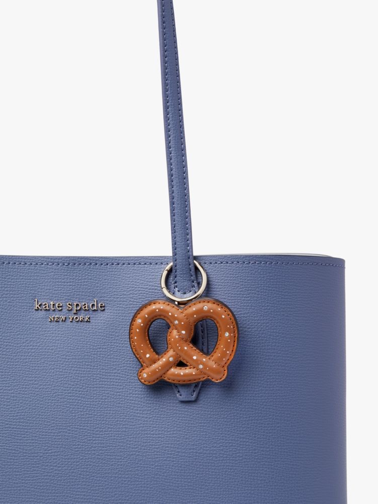 Kate Spade,on a roll pretzel keychain,keychains,Bungalow Brown