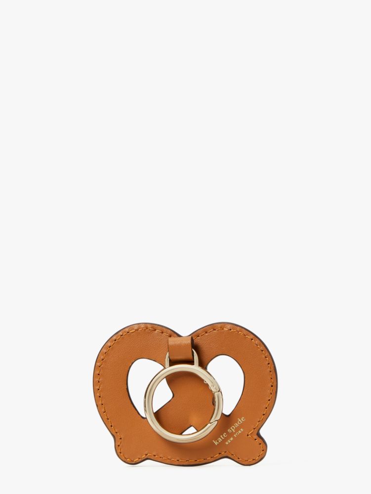 Kate Spade,on a roll pretzel keychain,keychains,Bungalow Brown