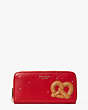 Kate Spade,on a roll zip-around continental wallet,Lava Falls