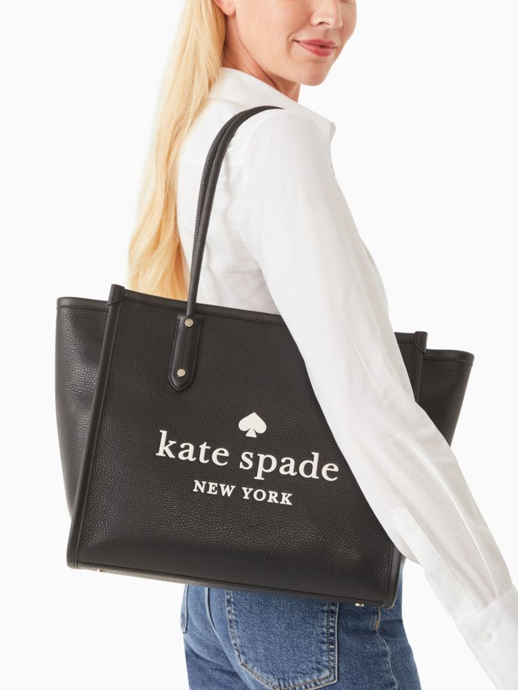 Kate Spade,エラ ペブル レザー トート,バッグ,ブラック