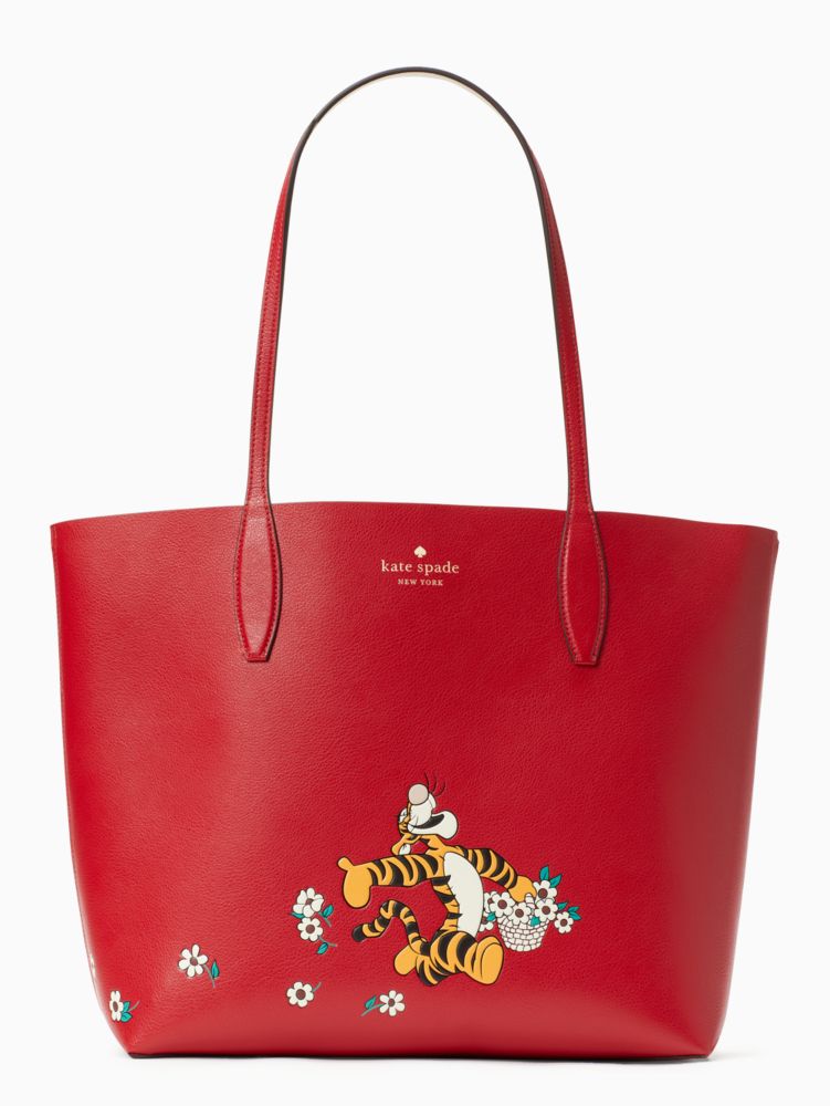 Kate Spade,disney x kate spade new york tigger tote bag,tote bags,Red Multi