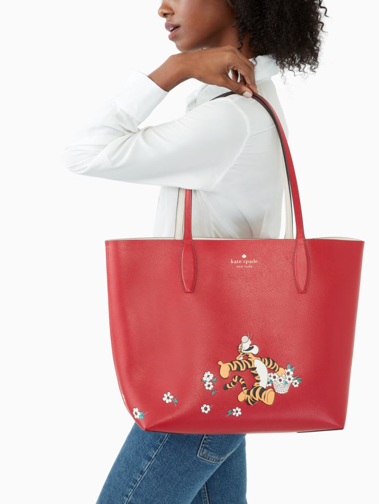 Kate Spade,disney x kate spade new york tigger tote bag,tote bags,Red Multi