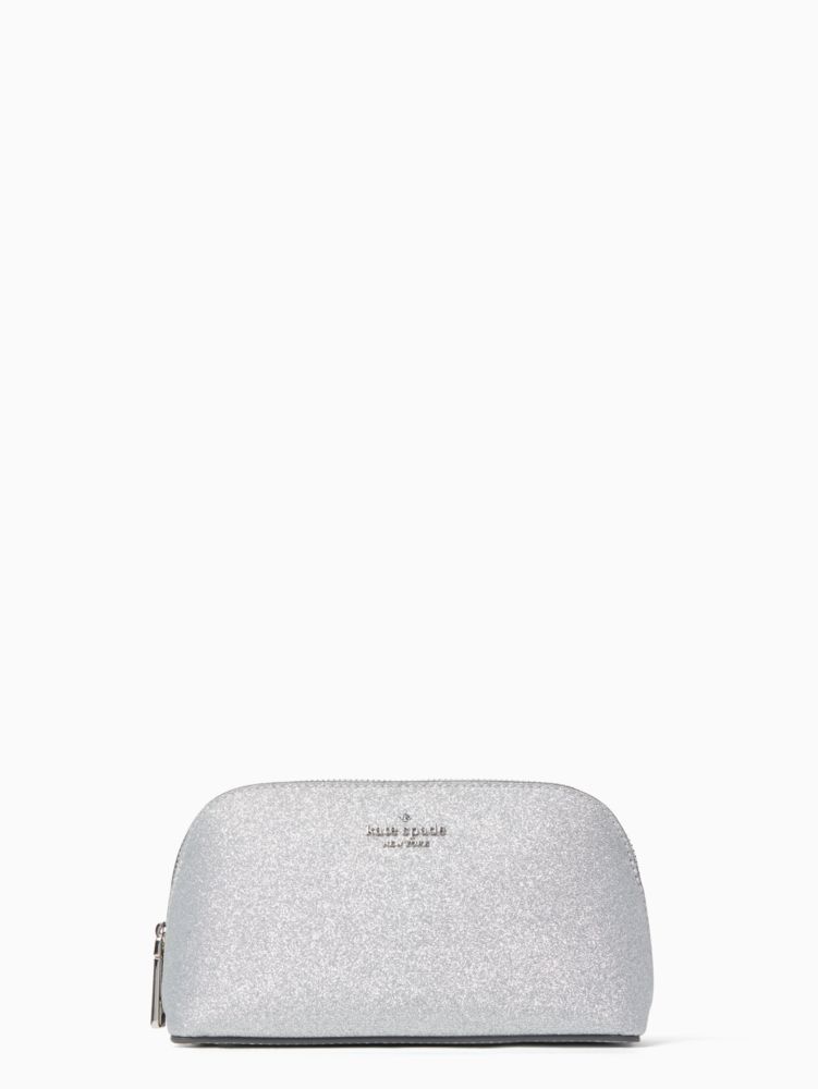 Kate Spade,shimmy glitter small cosmetic case,cosmetic bags,Lunar Light