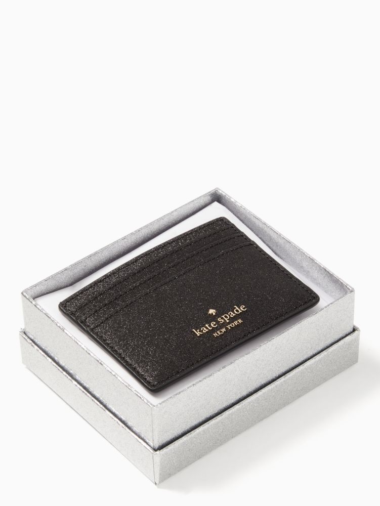 Kate Spade,shimmy glitter boxed small card holder,cardholders,