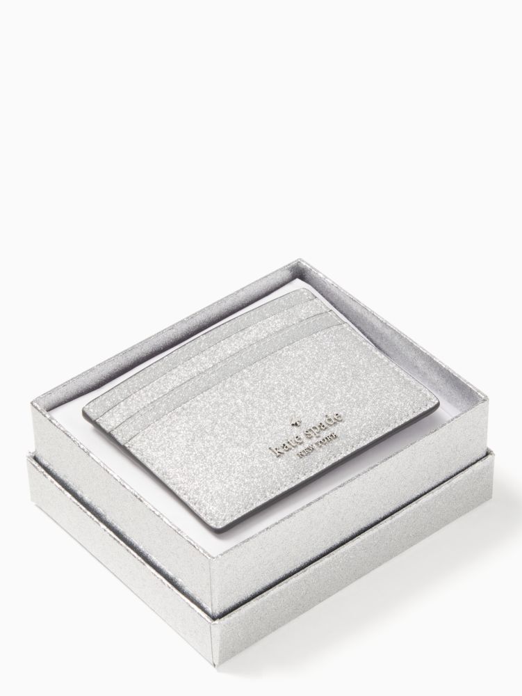 Kate Spade,Shimmy Glitter Boxed Small Card Holder,