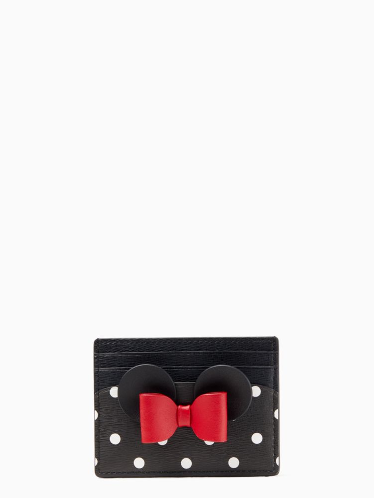 Kate Spade,disney x kate spade new york minnie mouse card holder,cardholders,Black Multi