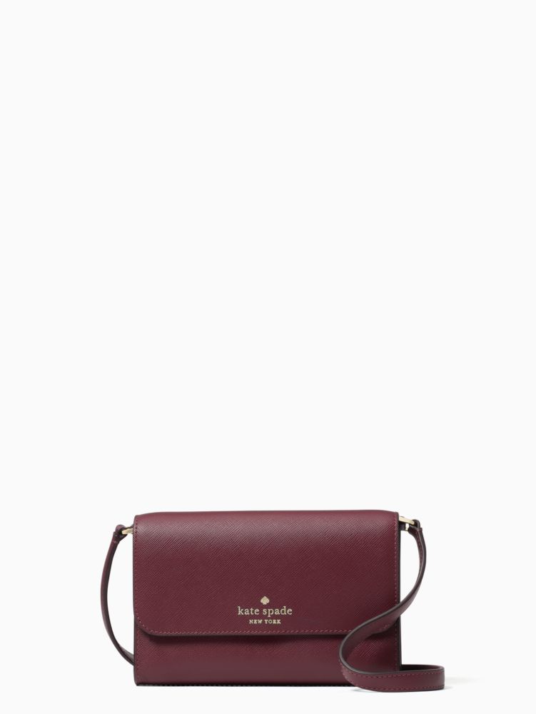 Kate Spade,brynn small flap crossbody,crossbody bags,Deep Berry