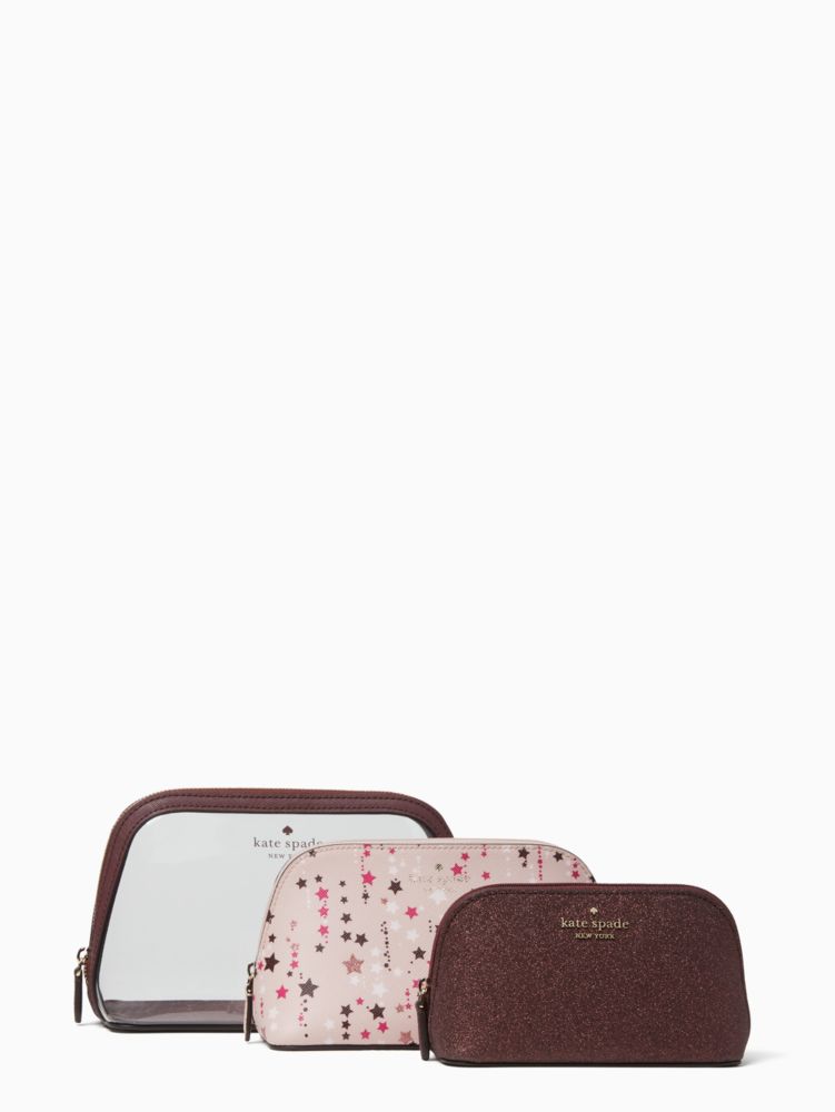 Kate Spade,ステイシー トゥインクル プリンテッド トリプル コスメティック セット,財布小物,ピンクマルチ