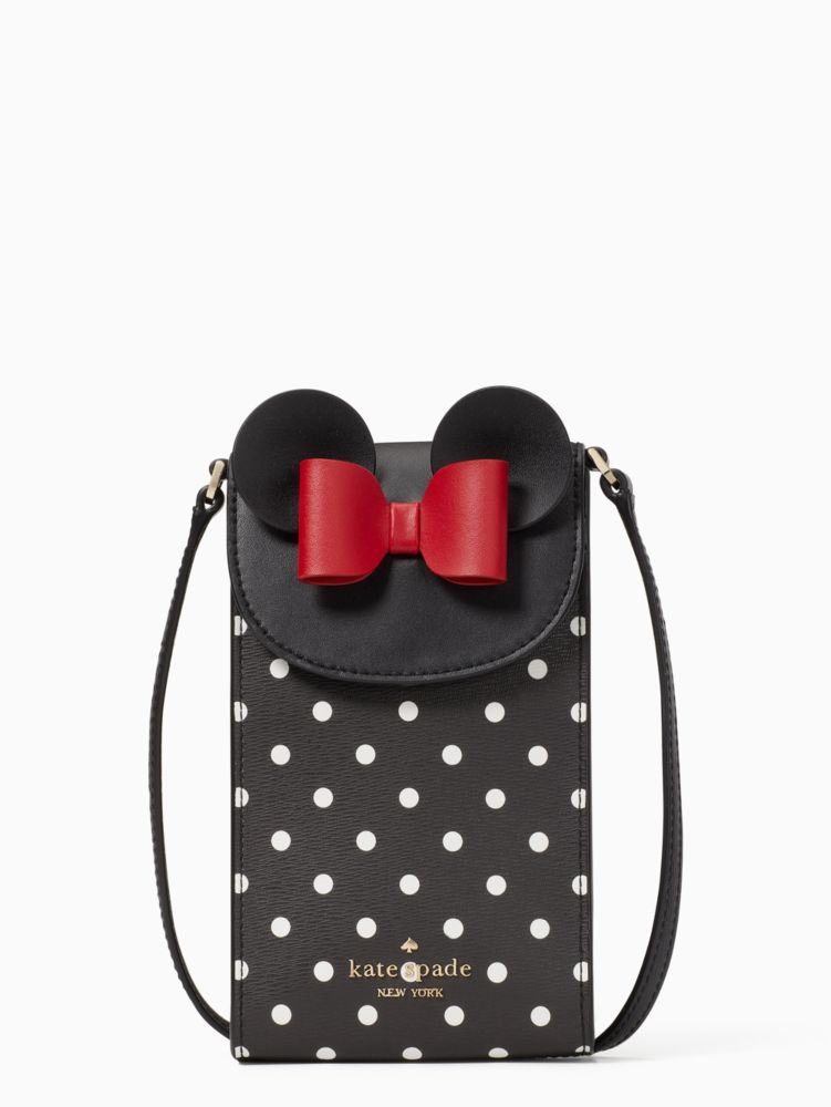 Kate Spade,disney x kate spade new york minnie mouse north south flap phone crossbody,phone cases,60%,Black Multi