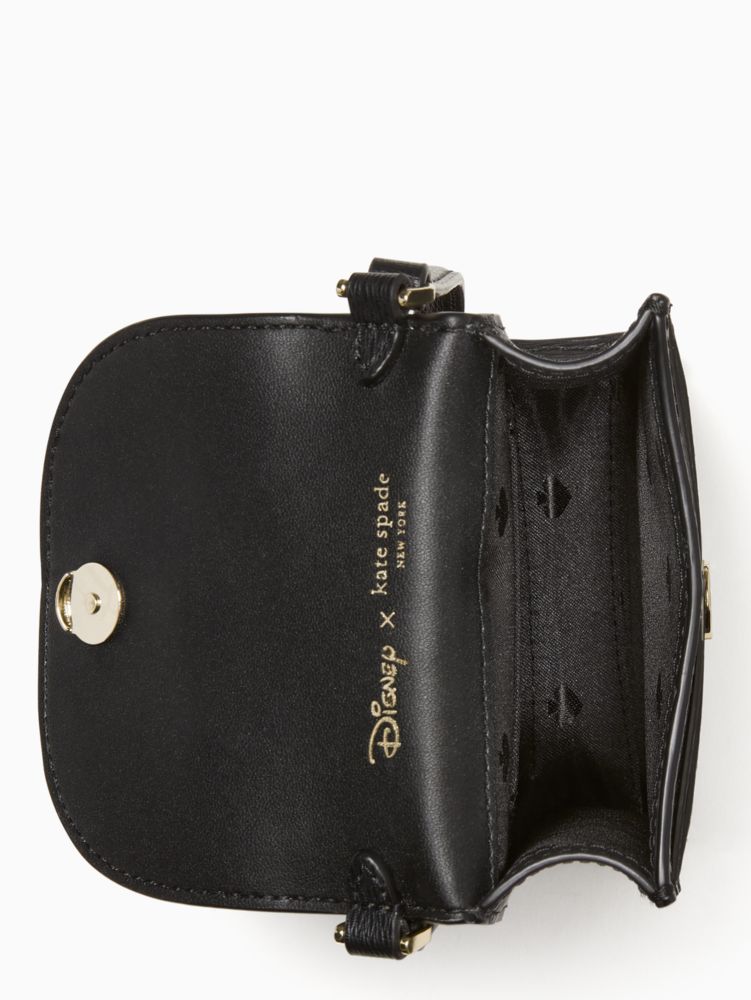 Kate Spade,Disney X Kate Spade New York Minnie Mouse North South Flap Phone Crossbody,Mobile Bag,PVC,Metal Material,Animal...,Black
