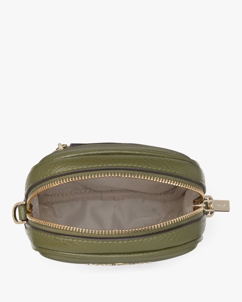Kate Spade,Rosie North South Crossbody,Leather,Lining Leather,Coin,Mobile Bag,Word Embellishment,Logo,Metal,Stripe,Lined,C...,Olive