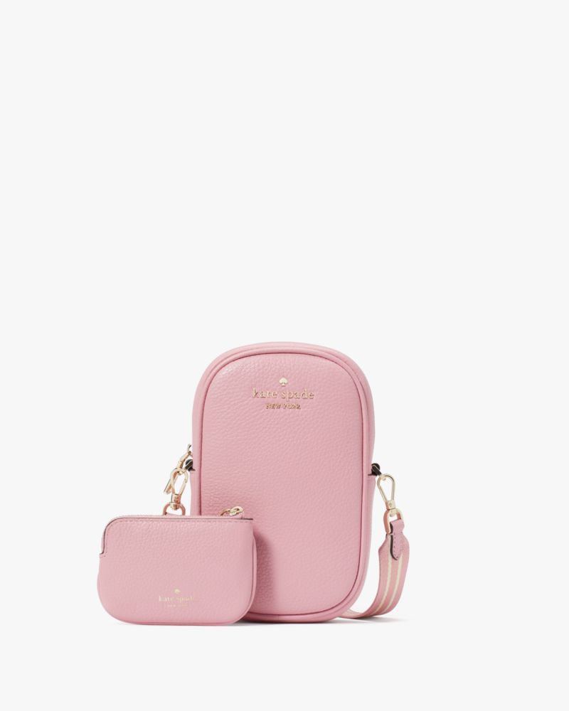 Kate Spade,ロージー ノース サウス ジップ フォン クロスボディ,テック,ブライト カーネーション