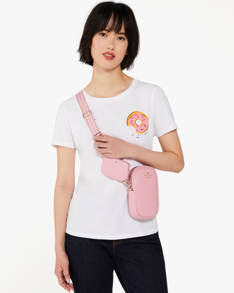 Kate Spade,ロージー ノース サウス ジップ フォン クロスボディ,テック,ブライト カーネーション