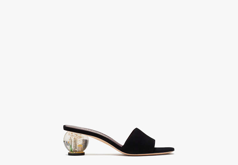 Kate Spade,polished slide sandals,sandals,Evening,Black image number 0