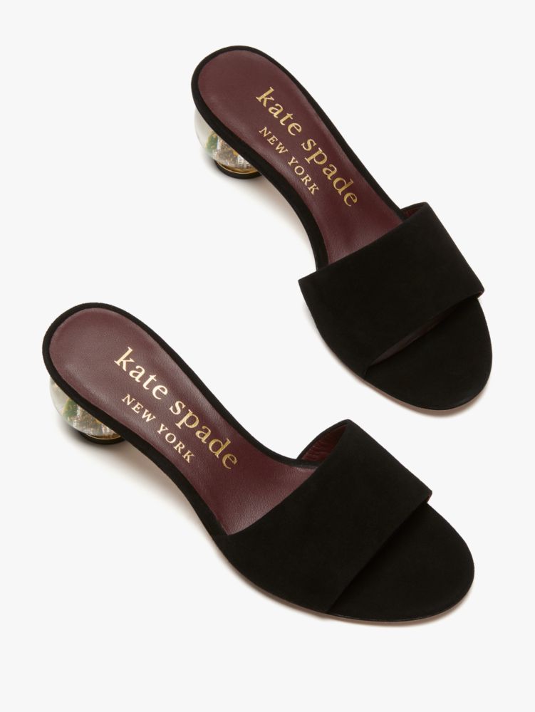 Kate Spade,polished slide sandals,sandals,Evening,Black