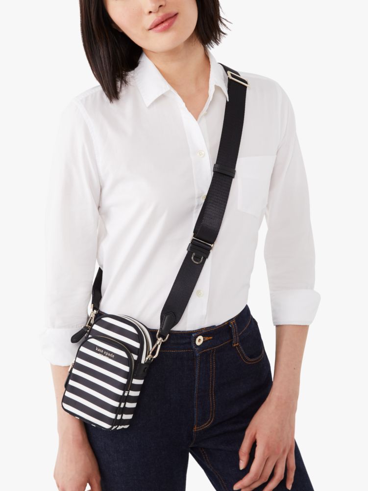 Kate Spade,The Little Better Sam Hill Stripe North South Phone Crossbody,