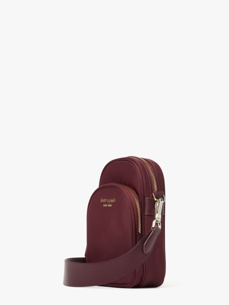 Only 74.00 usd for Kate Spade The Little Better Sam Nylon North South Phone  Crossbody Bag in Dark Merlot k4923 Online at the Shop