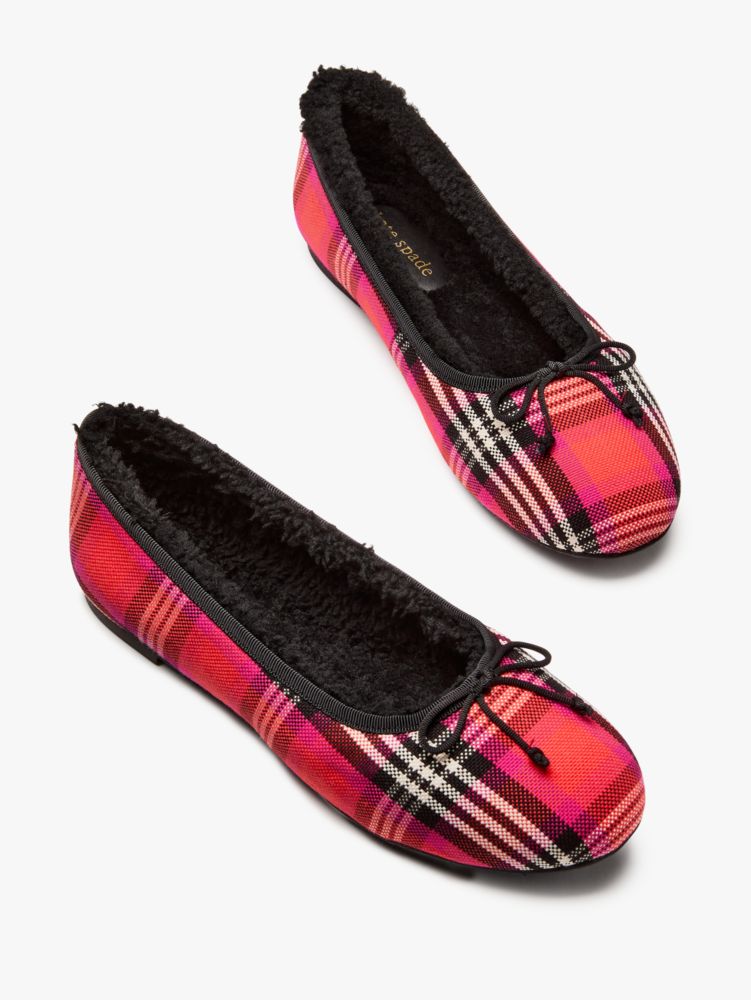 Red best sale plaid flats