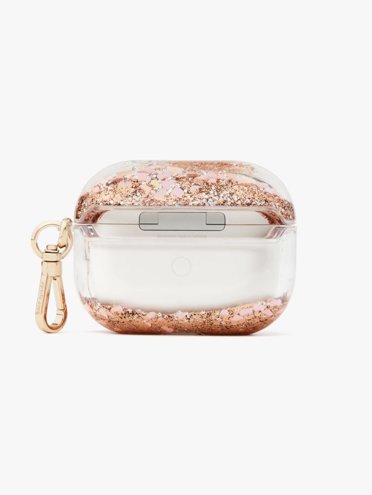 Kate Spade,リキッド グリッター エアーポッズ プロ ケース,モバイルアクセサリー,ローズゴールドマルチ