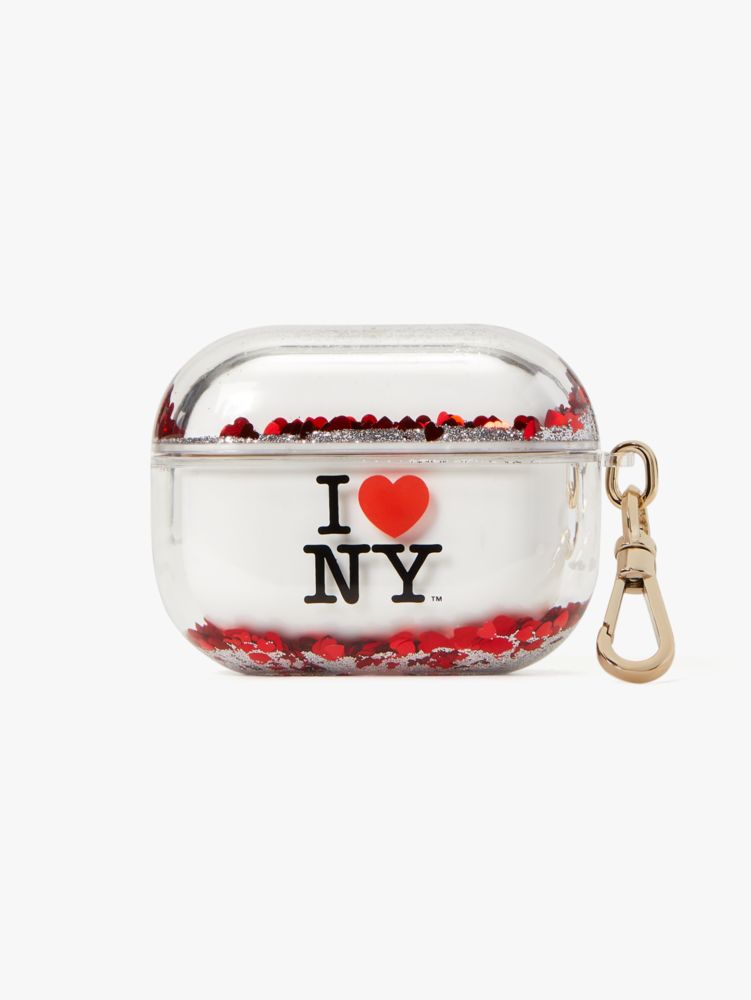 Kate Spade,I Love NY X Kate Spade New York Liquid Glitter AirPods Pro Case,Black Multi