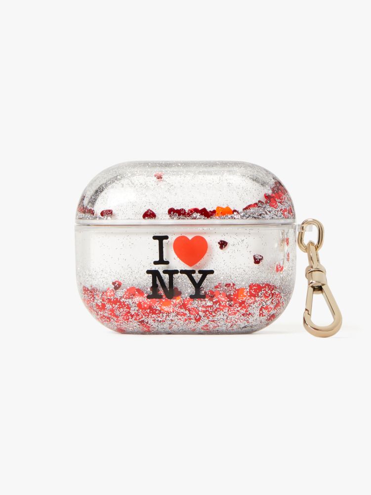 Kate Spade,アイ ラブ ニューヨーク X ケイト スペード ニューヨーク リキッド グリッター エアーポッズ pro ケース,モバイルアクセサリー,