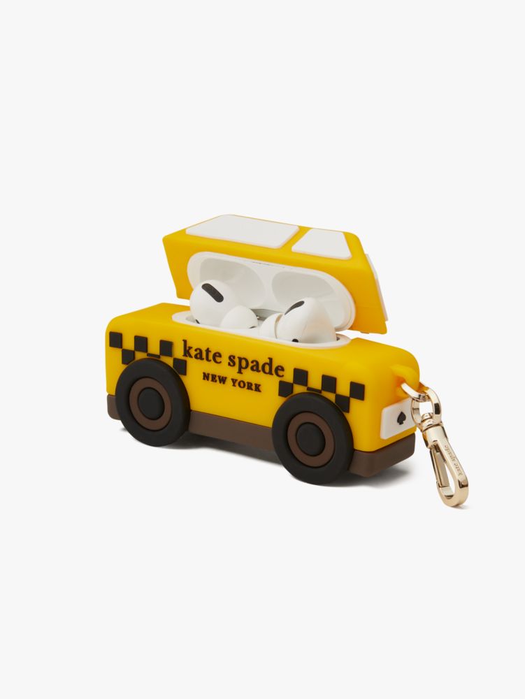 Kate Spade,on a roll taxi airpods pro case,Yellow Multi