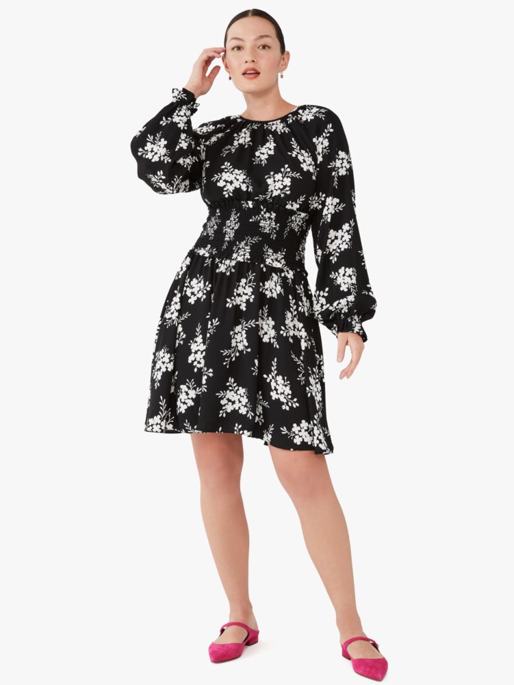 Kate Spade,floral clusters fit-and-flare dress,