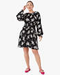 Kate Spade,floral clusters fit-and-flare dress,Black