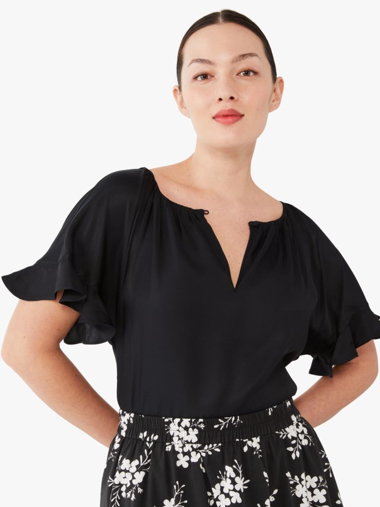 Kate Spade,Silk-blend Twill Martini Top,