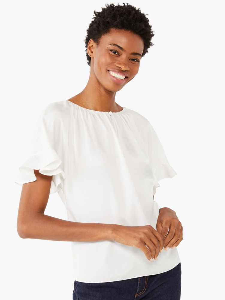 Kate Spade,silk-blend twill martini top,
