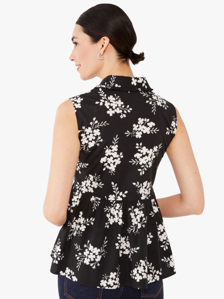 Kate Spade,Floral Clusters Flounce Top,