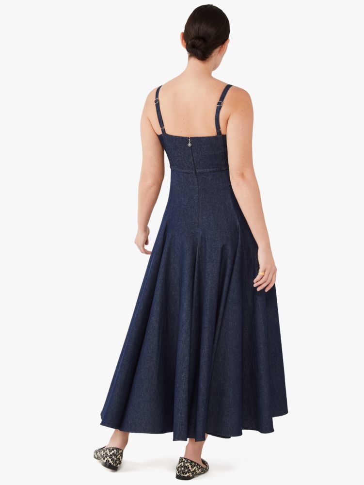 Kate Spade,denim bow-waist dress,dresses & jumpsuits,Indigo