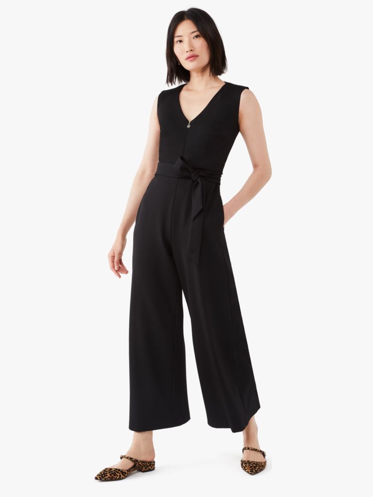 Kate Spade Sleeveless Ponte Jumpsuit, Black - 2